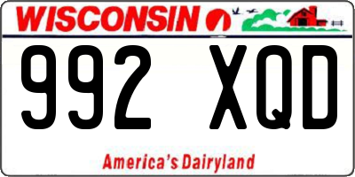 WI license plate 992XQD