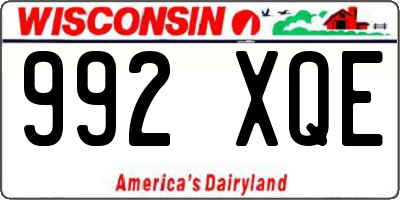 WI license plate 992XQE