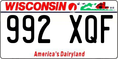 WI license plate 992XQF