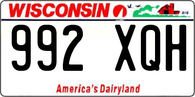 WI license plate 992XQH