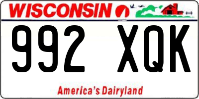 WI license plate 992XQK