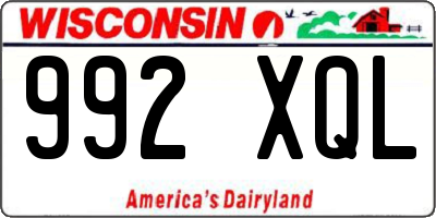 WI license plate 992XQL