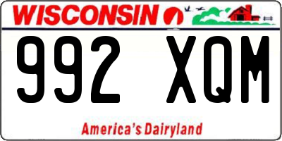 WI license plate 992XQM