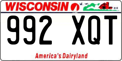 WI license plate 992XQT