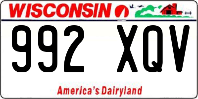 WI license plate 992XQV