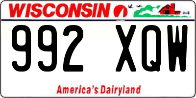 WI license plate 992XQW