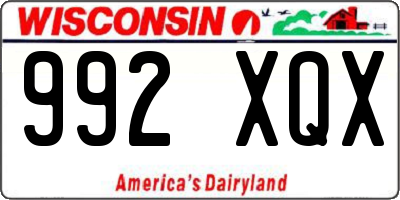 WI license plate 992XQX