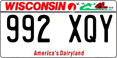 WI license plate 992XQY