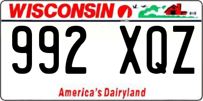 WI license plate 992XQZ