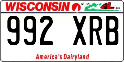 WI license plate 992XRB