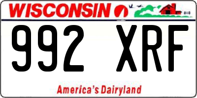WI license plate 992XRF