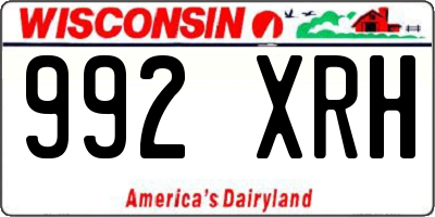 WI license plate 992XRH