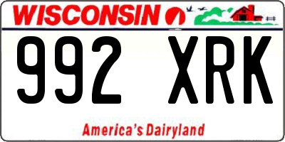 WI license plate 992XRK