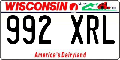 WI license plate 992XRL
