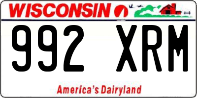 WI license plate 992XRM
