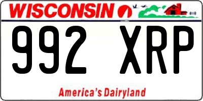 WI license plate 992XRP