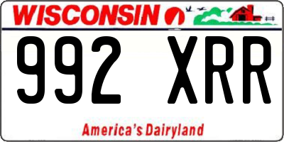 WI license plate 992XRR
