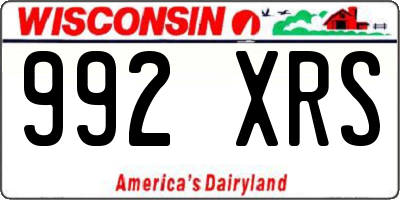 WI license plate 992XRS