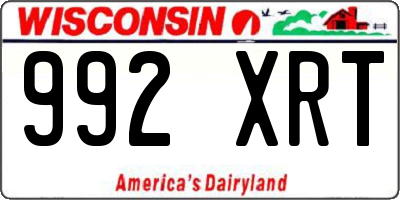WI license plate 992XRT