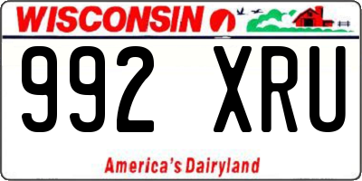WI license plate 992XRU