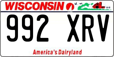 WI license plate 992XRV