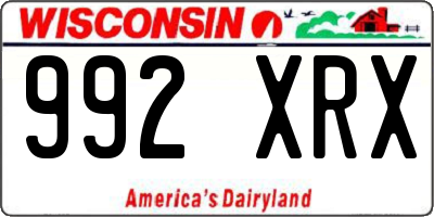 WI license plate 992XRX