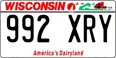 WI license plate 992XRY