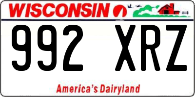 WI license plate 992XRZ