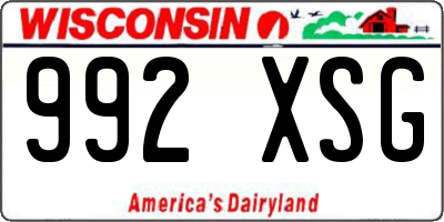 WI license plate 992XSG