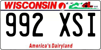 WI license plate 992XSI