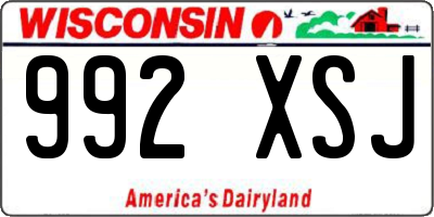 WI license plate 992XSJ