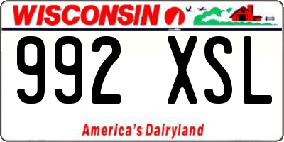 WI license plate 992XSL