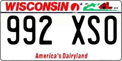 WI license plate 992XSO