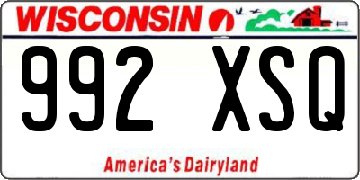WI license plate 992XSQ