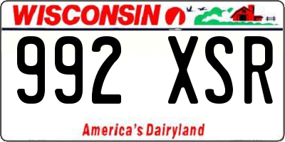 WI license plate 992XSR