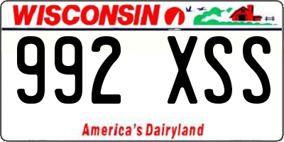 WI license plate 992XSS