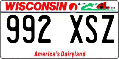 WI license plate 992XSZ
