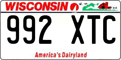 WI license plate 992XTC