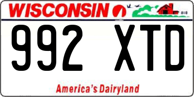 WI license plate 992XTD