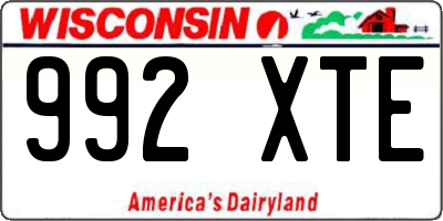 WI license plate 992XTE