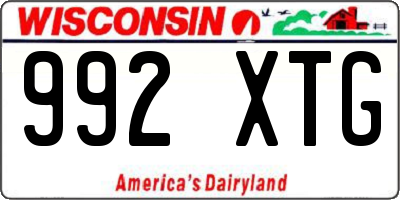 WI license plate 992XTG