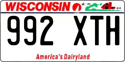WI license plate 992XTH