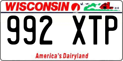 WI license plate 992XTP