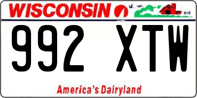 WI license plate 992XTW