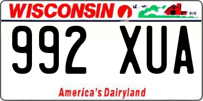 WI license plate 992XUA