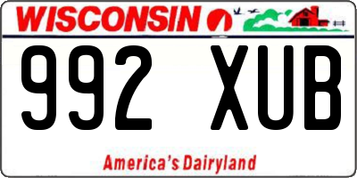 WI license plate 992XUB
