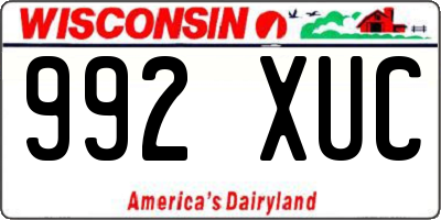 WI license plate 992XUC