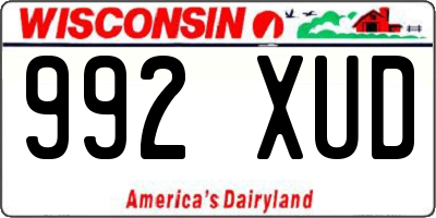 WI license plate 992XUD