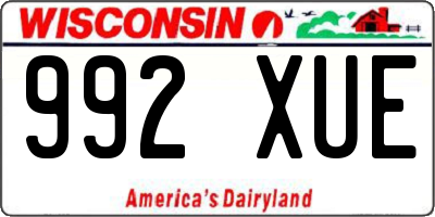 WI license plate 992XUE