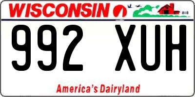WI license plate 992XUH